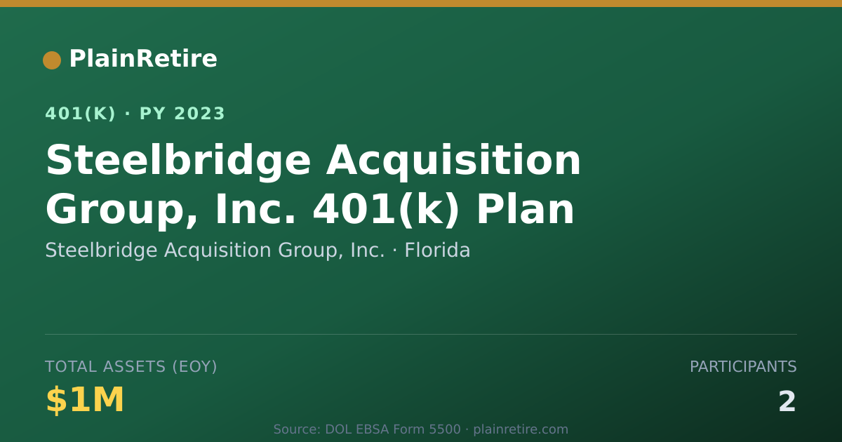 Shareable card for Steelbridge Acquisition Group, Inc. 401(k) Plan (2023)
