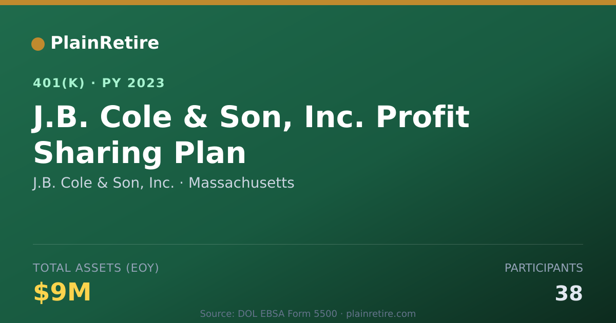 Shareable card for J.B. Cole & Son, Inc. 401(k) Plan (2023)