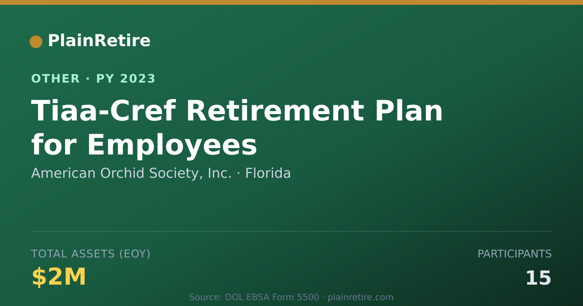 Shareable card for American Orchid Society, Inc. Retirement Plan (2023)