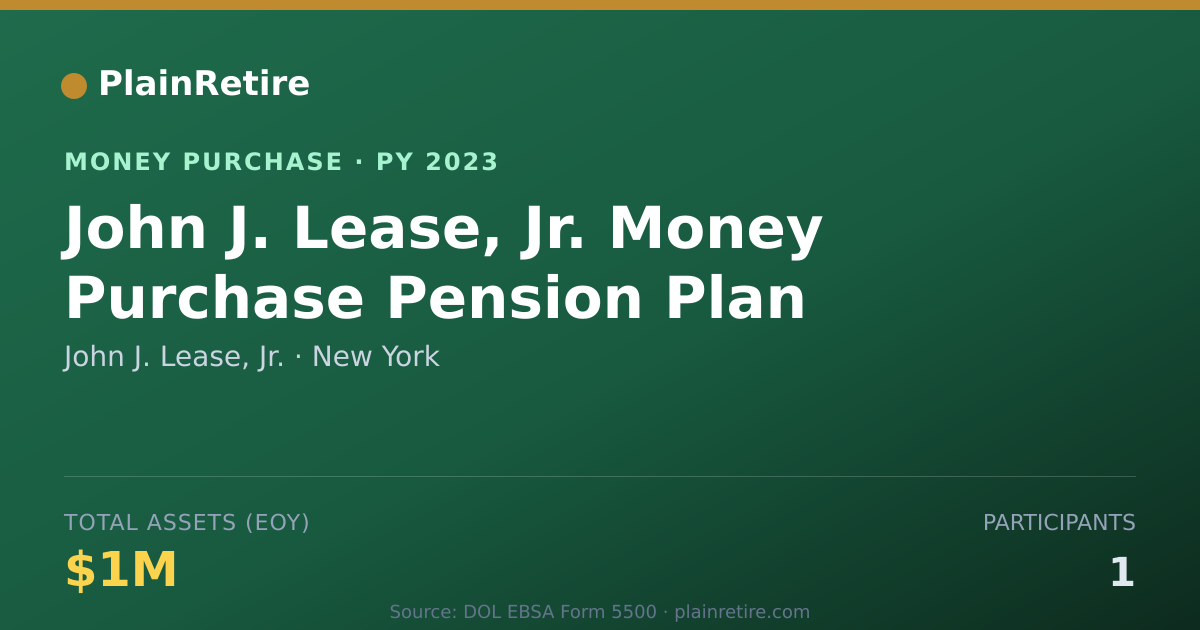 Shareable card for John J. Lease, Jr. Money Purchase Plan (2023)