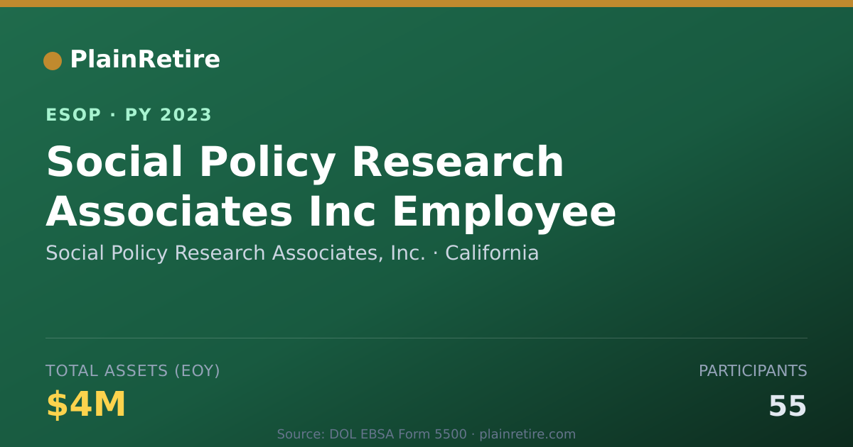 Shareable card for Social Policy Research Associates, Inc. ESOP (2023)