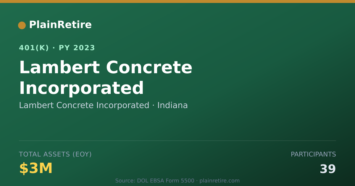 Shareable card for Lambert Concrete Incorporated 401(k) Plan (2023)