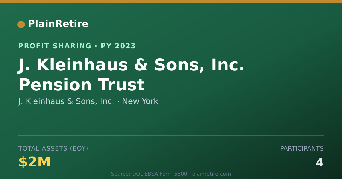 Shareable card for J. Kleinhaus & Sons, Inc. Profit Sharing Plan (2023)
