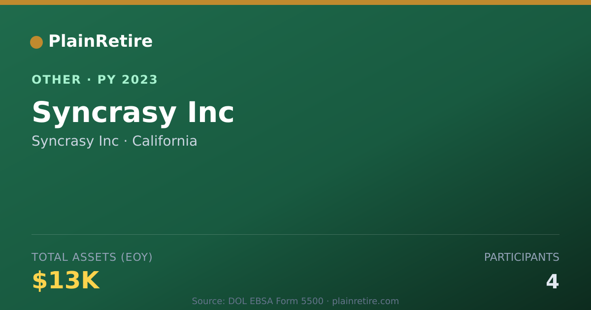 Shareable card for Syncrasy Inc Retirement Plan (2023)