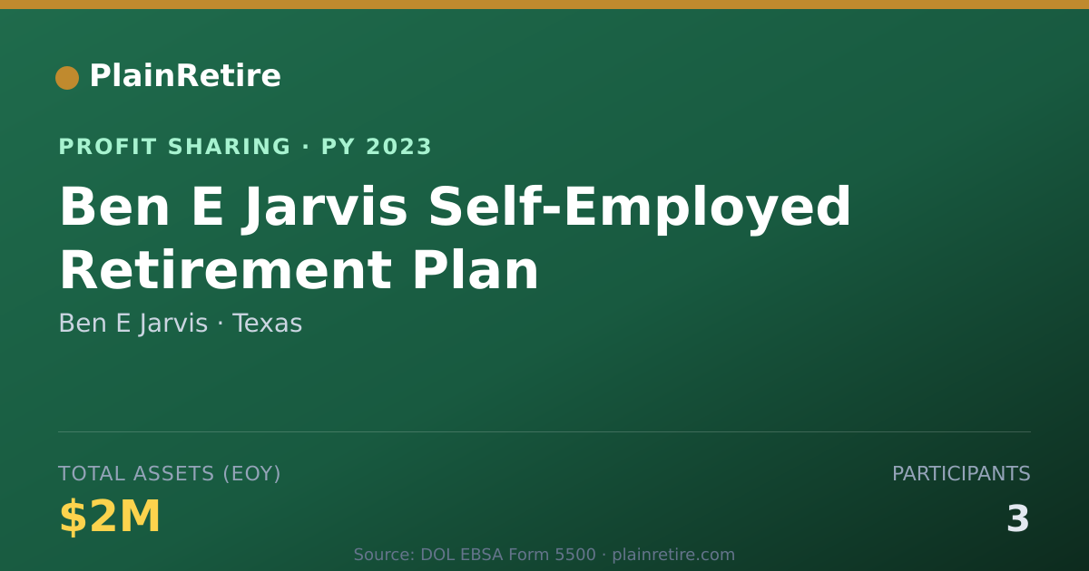 Shareable card for Ben E Jarvis Profit Sharing Plan (2023)