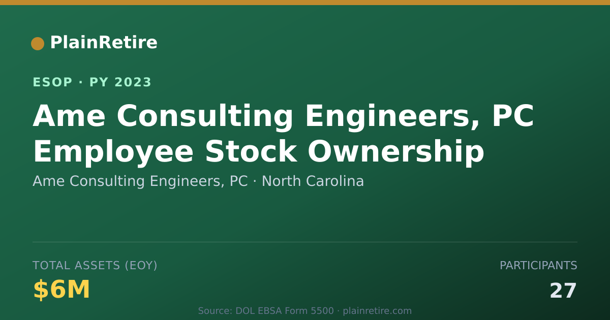 Shareable card for Ame Consulting Engineers, PC ESOP (2023)