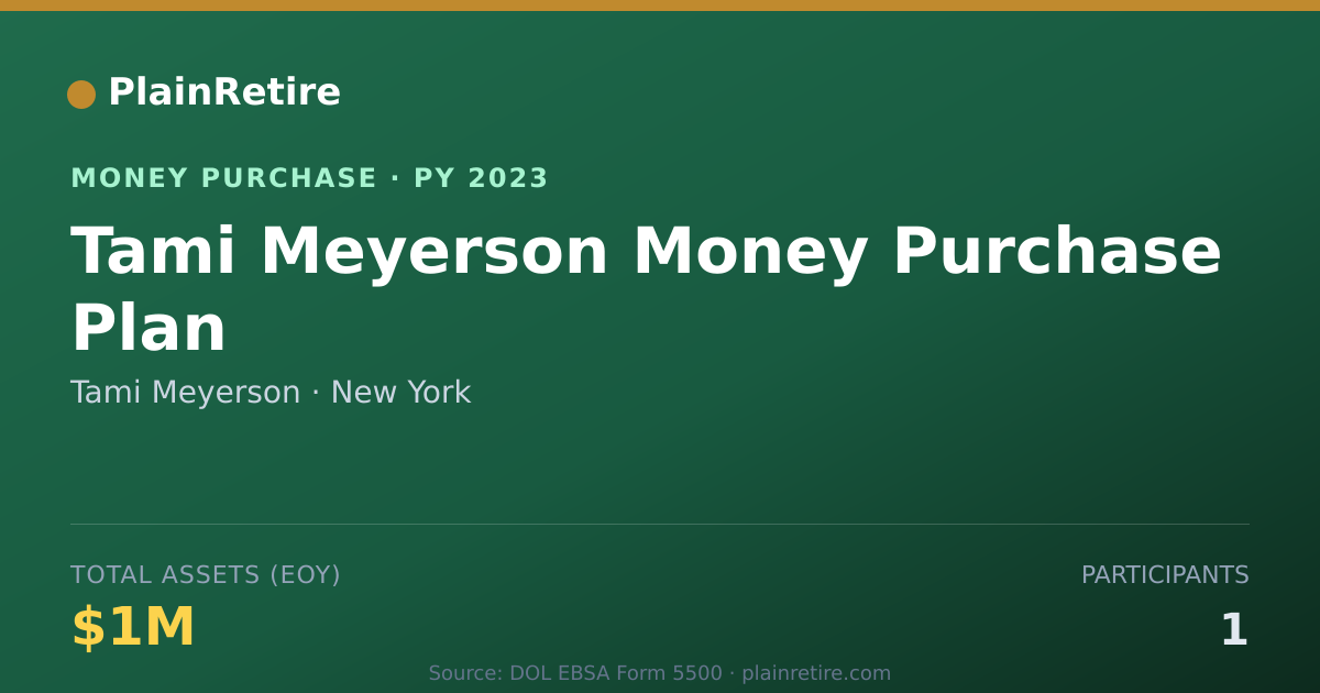 Shareable card for Tami Meyerson Money Purchase Plan (2023)