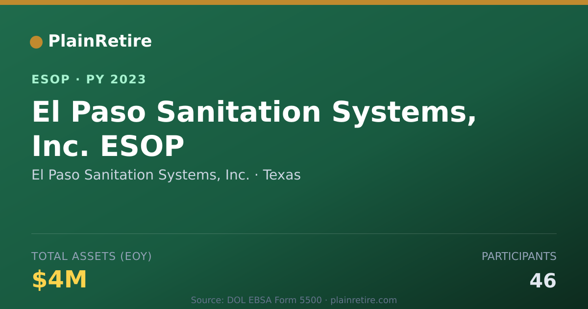 Shareable card for El Paso Sanitation Systems, Inc. ESOP (2023)