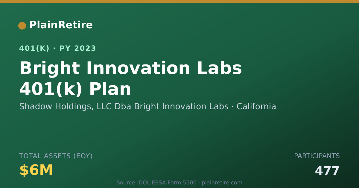 Shareable card for Shadow Holdings, LLC Dba Bright Innovatio 401(k) Plan (2023)