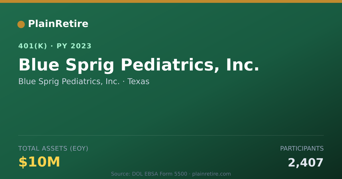 Shareable card for Blue Sprig Pediatrics, Inc. 401(k) Plan (2023)