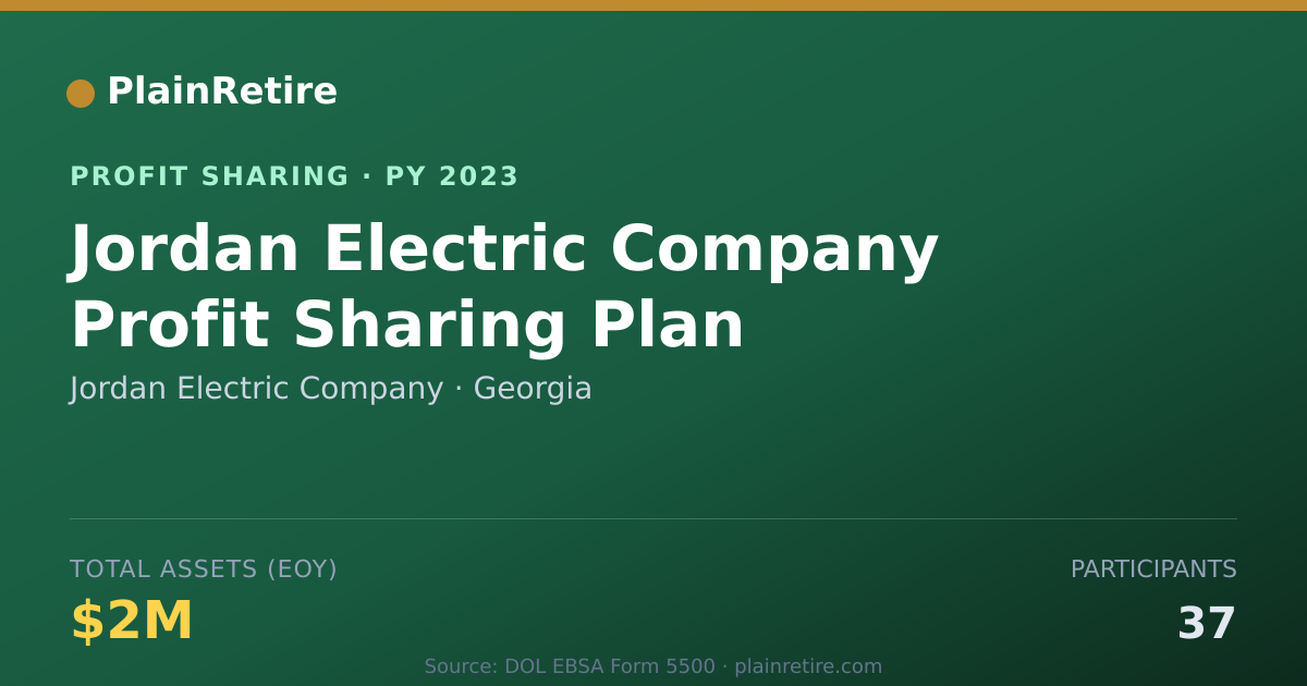 Shareable card for Jordan Electric Company Profit Sharing Plan (2023)