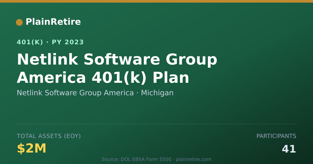 Shareable card for Netlink Software Group America 401(k) Plan (2023)