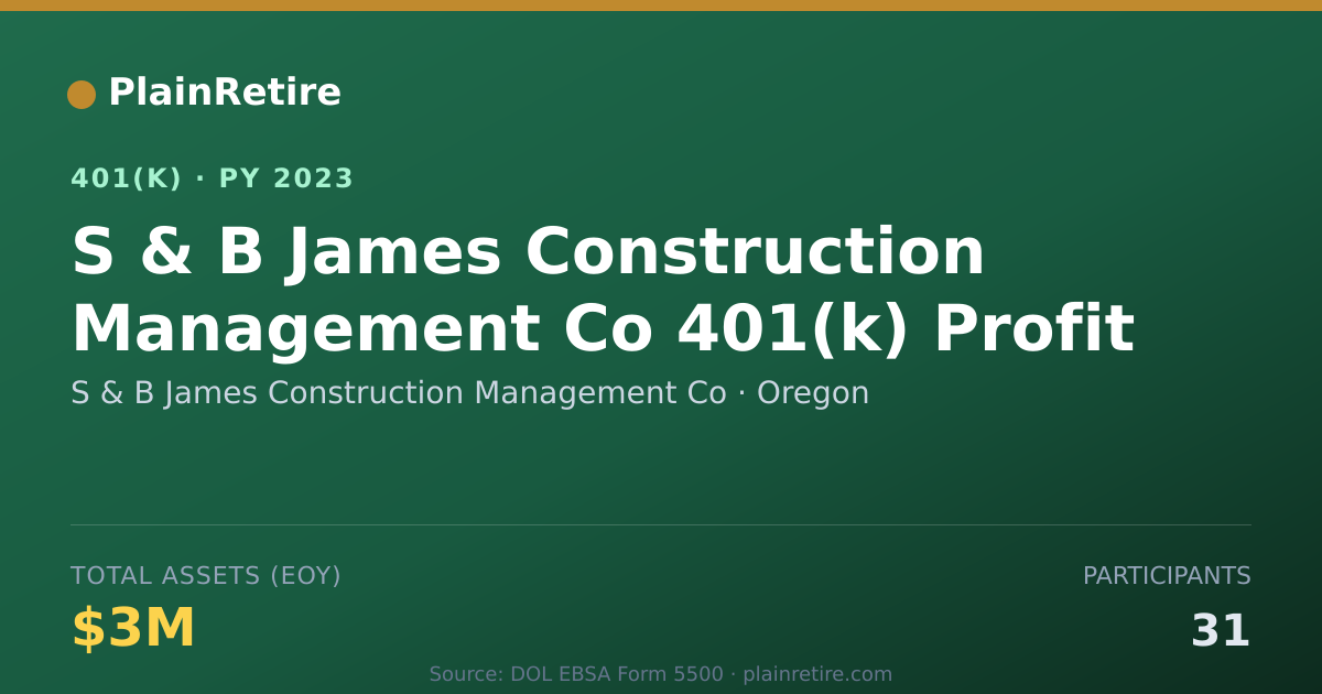 Shareable card for S & B James Construction Management Co 401(k) Plan (2023)