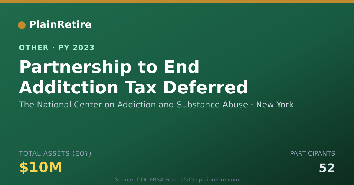 Shareable card for The National Center on Addiction and Retirement Plan (2023)