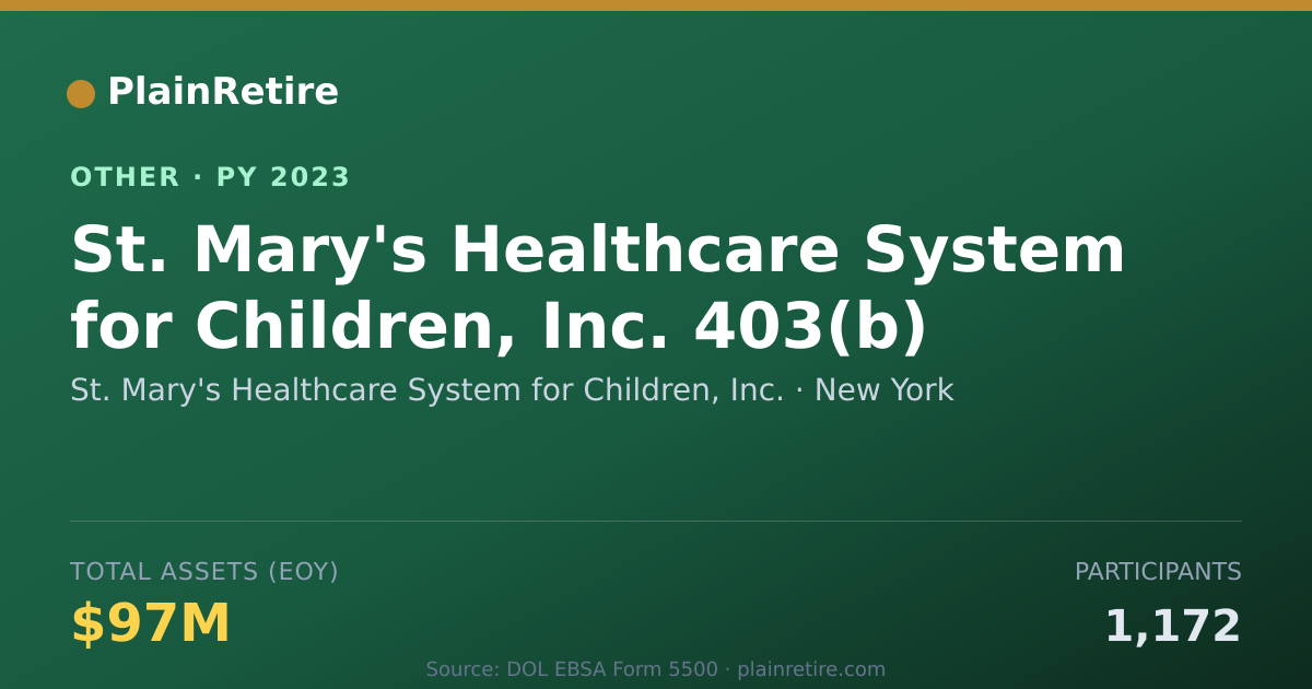 Shareable card for St. Mary's Healthcare System for Chil Retirement Plan (2023)