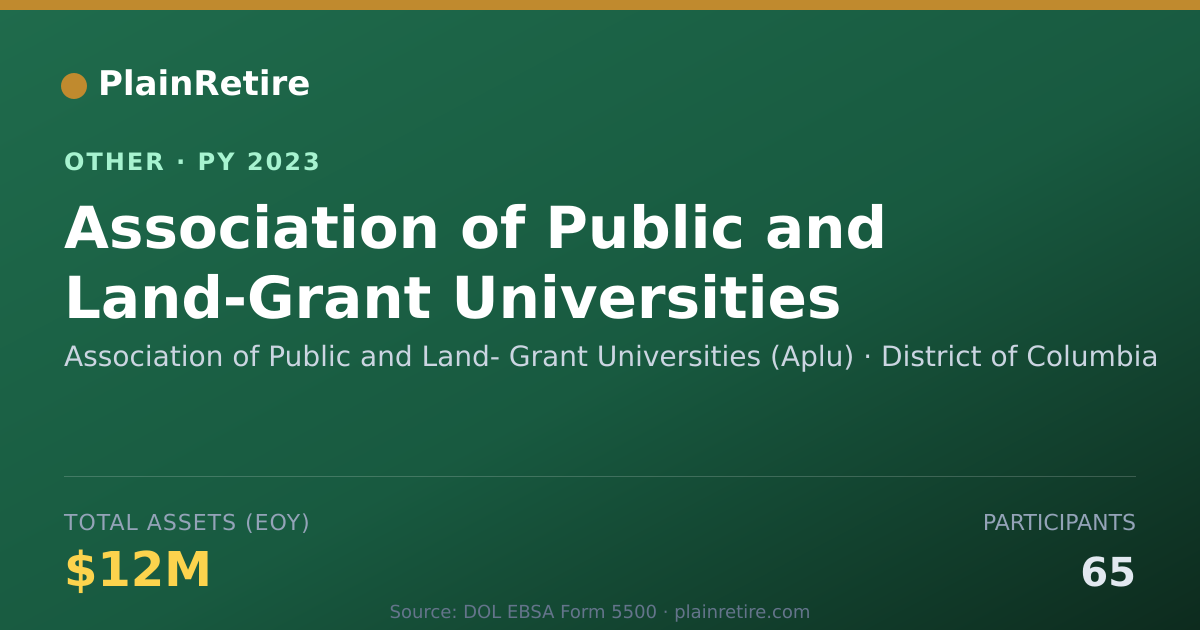 Shareable card for Association of Public and Land- Grant Retirement Plan (2023)