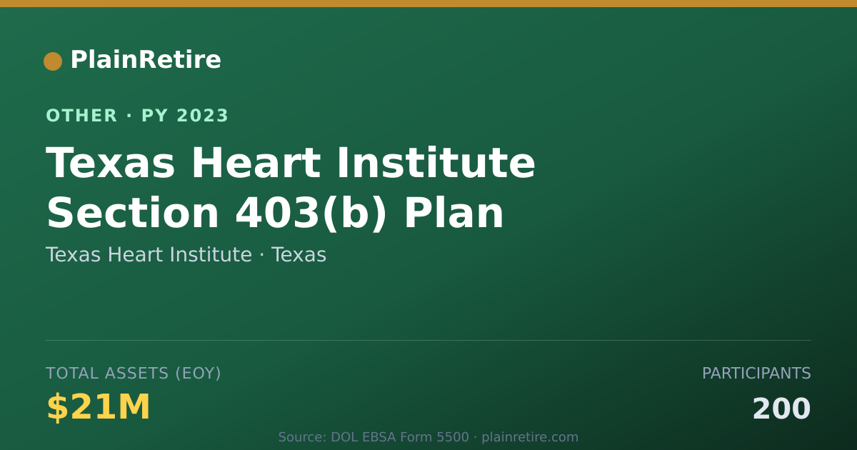 Shareable card for Texas Heart Institute Retirement Plan (2023)