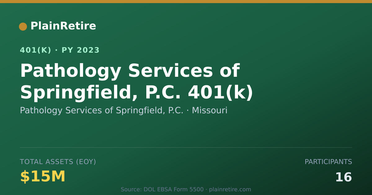 Shareable card for Pathology Services of Springfield, P.C. 401(k) Plan (2023)