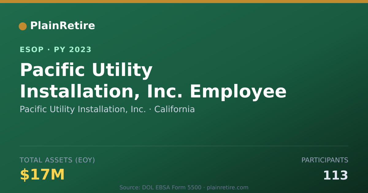 Shareable card for Pacific Utility Installation, Inc. ESOP (2023)