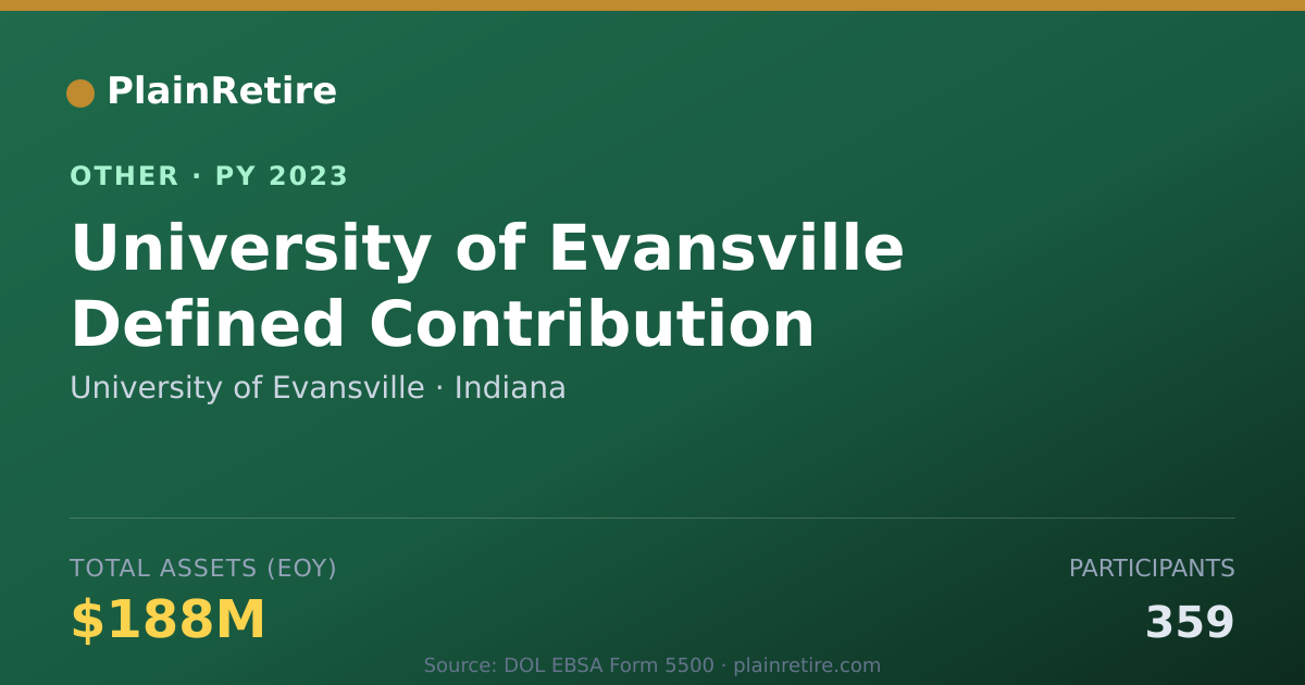 Shareable card for University of Evansville Retirement Plan (2023)