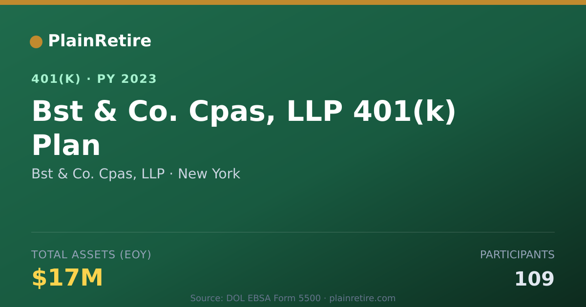 Shareable card for Bst & Co. Cpas, LLP 401(k) Plan (2023)