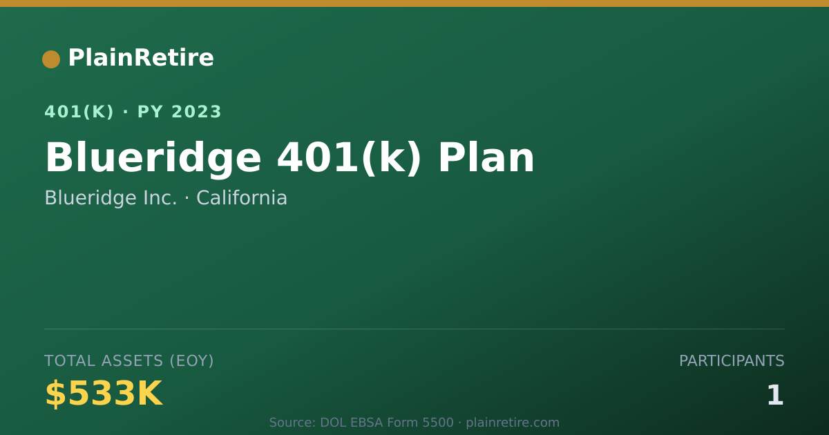 Shareable card for Blueridge Inc. 401(k) Plan (2023)