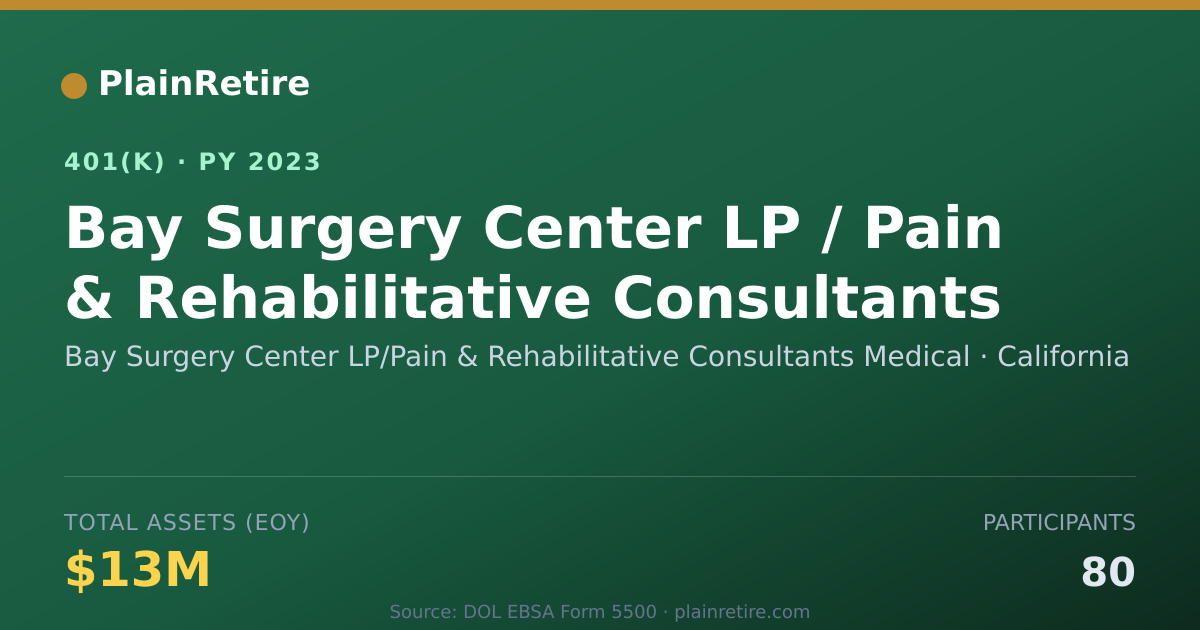 Shareable card for Bay Surgery Center LP/Pain & Rehabilitati 401(k) Plan (2023)