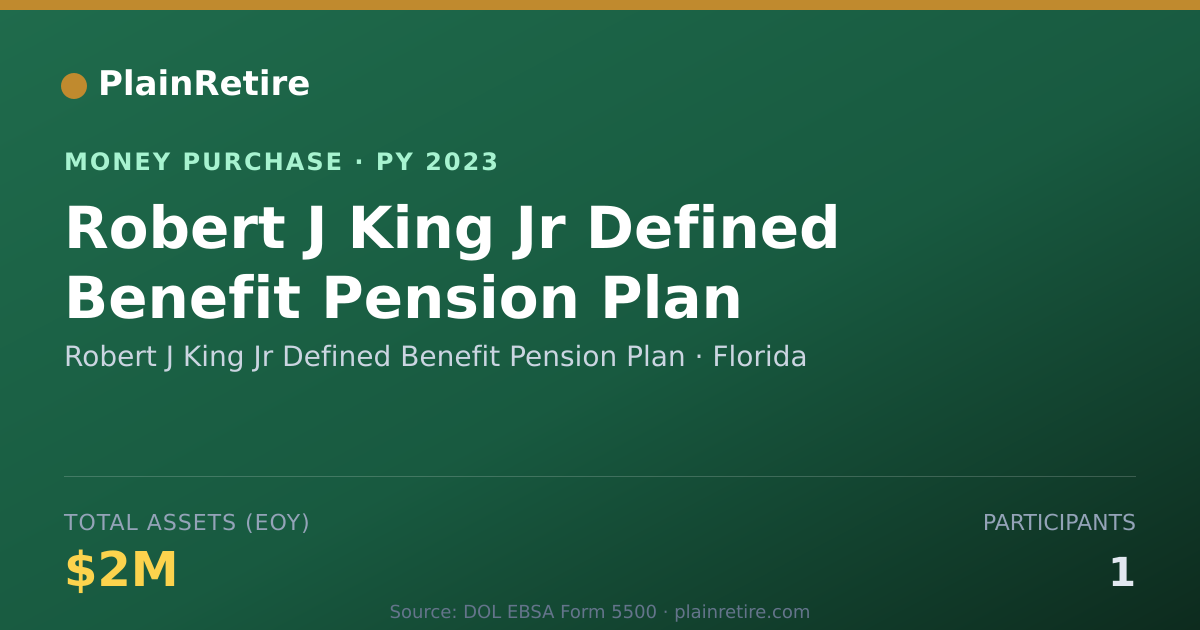 Shareable card for Robert J King Jr Defined Benefit Money Purchase Plan (2023)