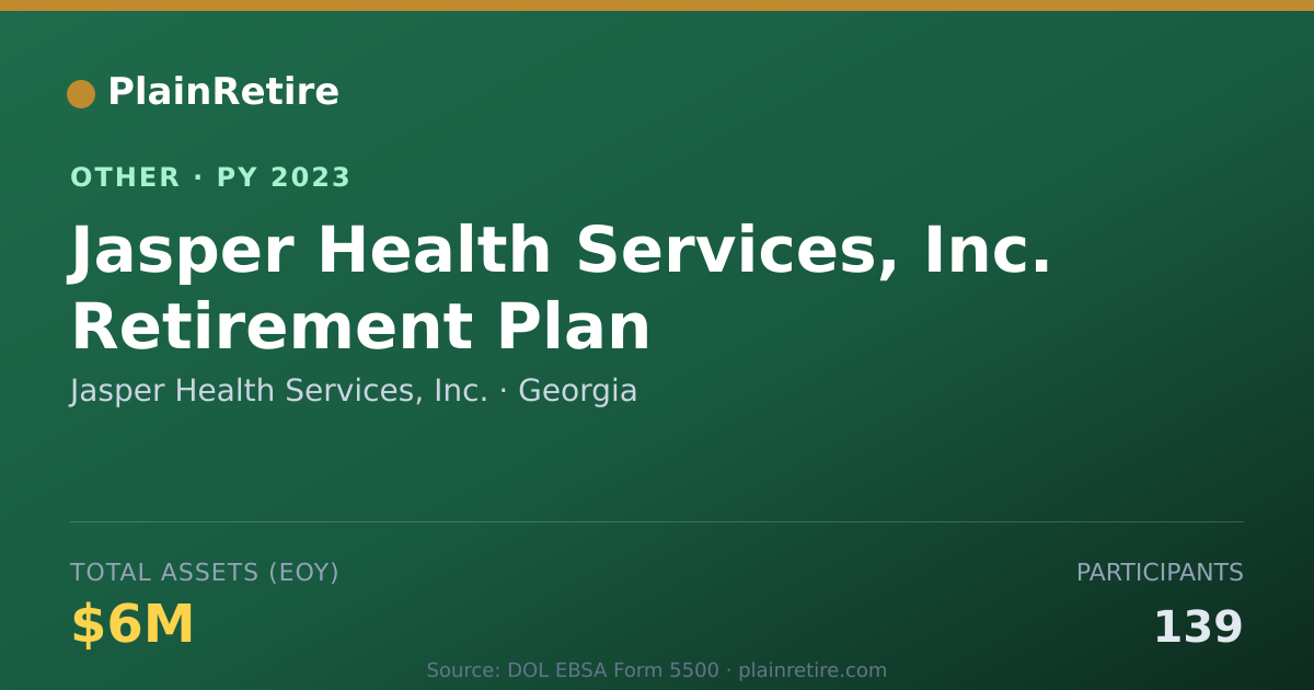 Shareable card for Jasper Health Services, Inc. Retirement Plan (2023)