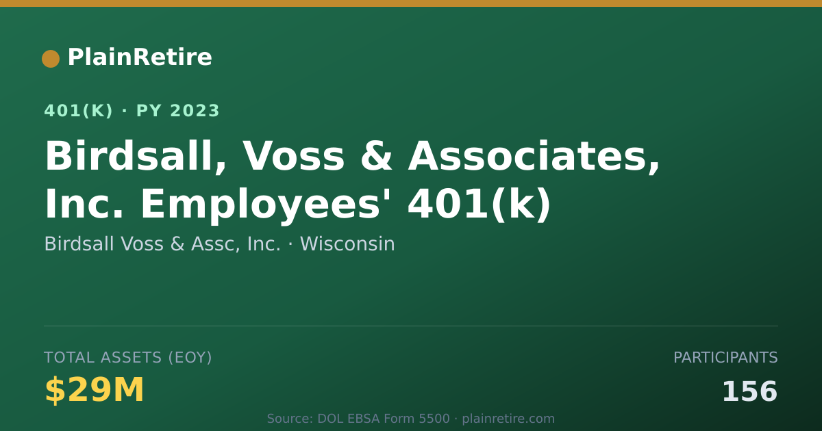 Shareable card for Birdsall Voss & Assc, Inc. 401(k) Plan (2023)