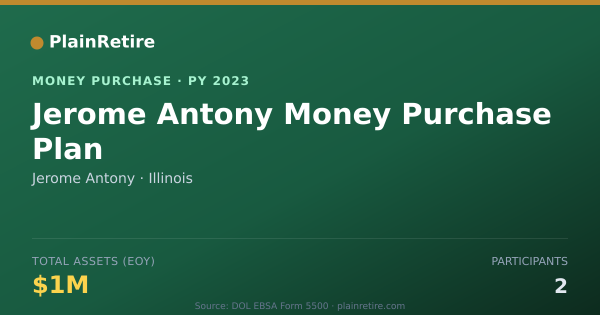 Shareable card for Jerome Antony Money Purchase Plan (2023)