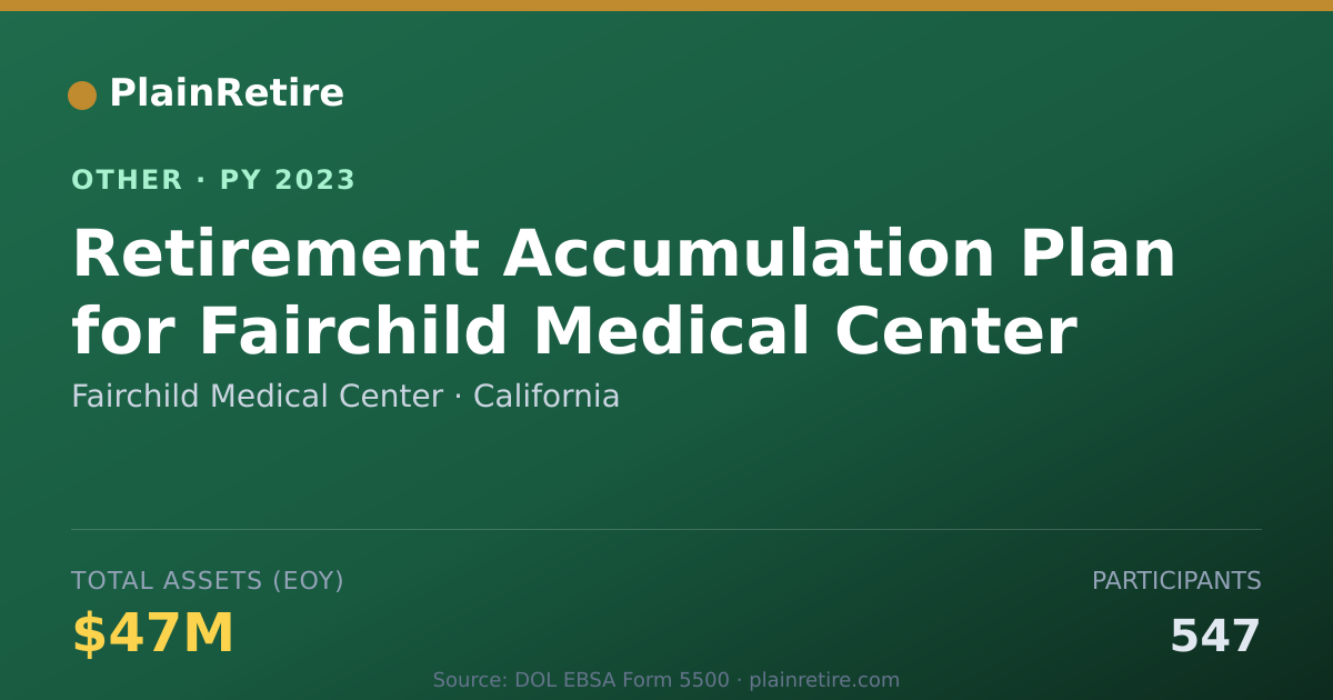 Shareable card for Fairchild Medical Center Retirement Plan (2023)
