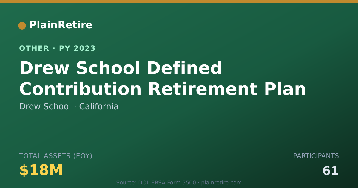 Shareable card for Drew School Retirement Plan (2023)