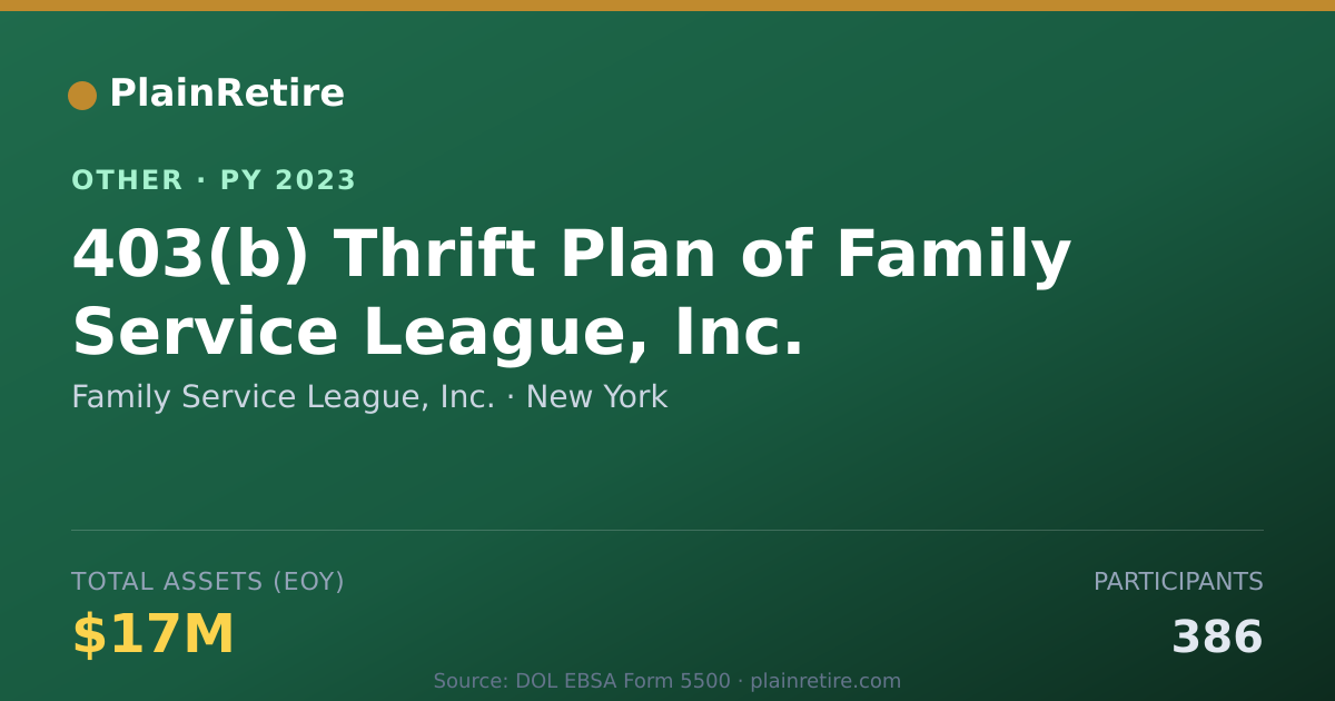 Shareable card for Family Service League, Inc. Retirement Plan (2023)