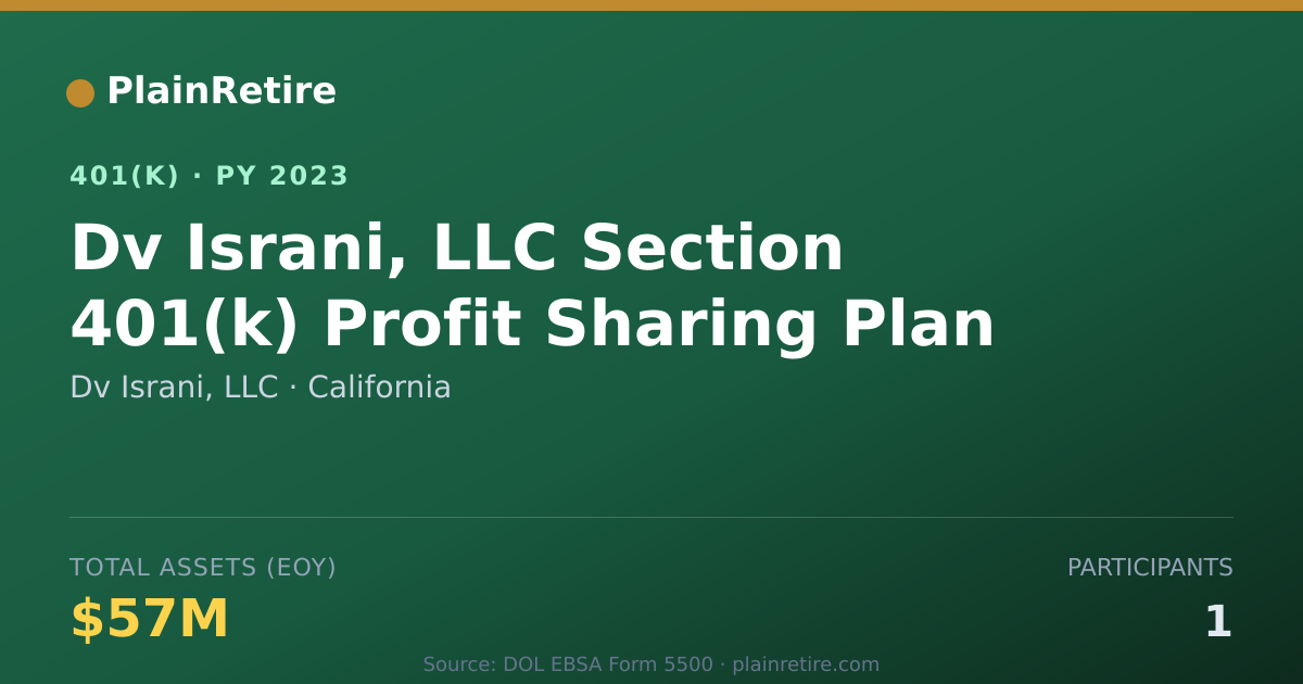 Shareable card for Dv Israni, LLC 401(k) Plan (2023)