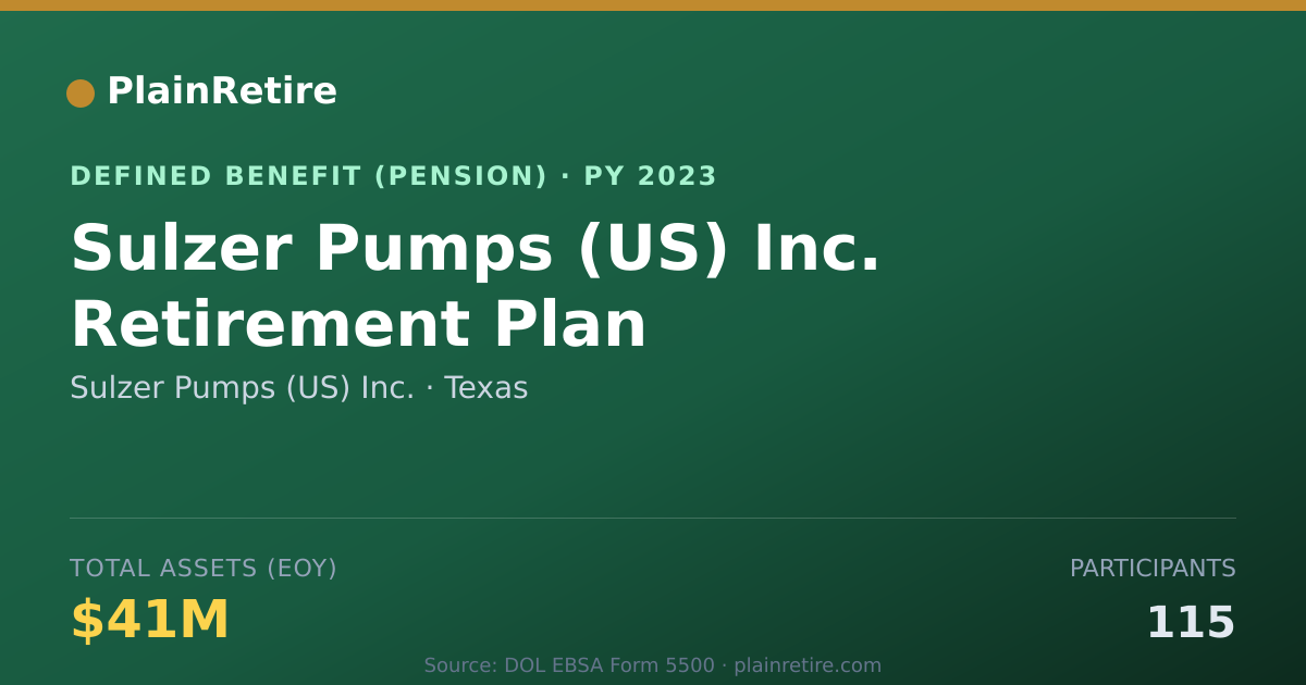 Shareable card for Sulzer Pumps (US) Inc. Pension Plan (2023)