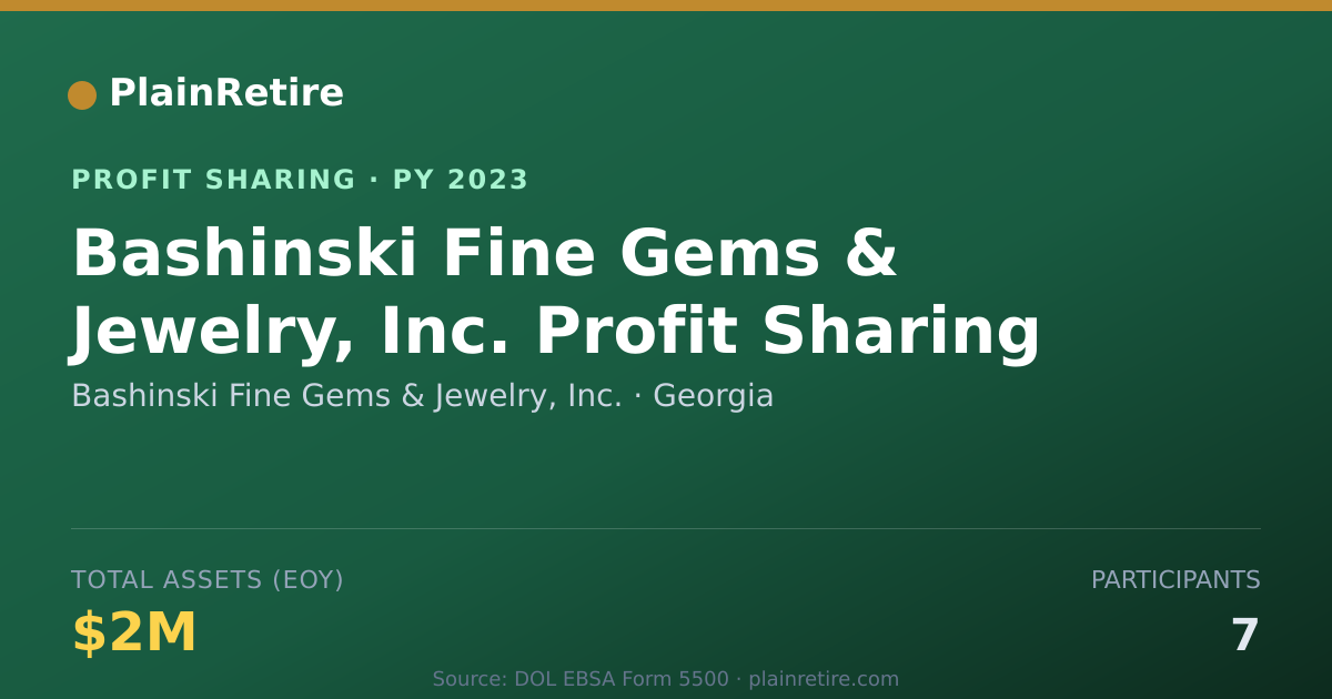 Shareable card for Bashinski Fine Gems & Jewelry, In Profit Sharing Plan (2023)