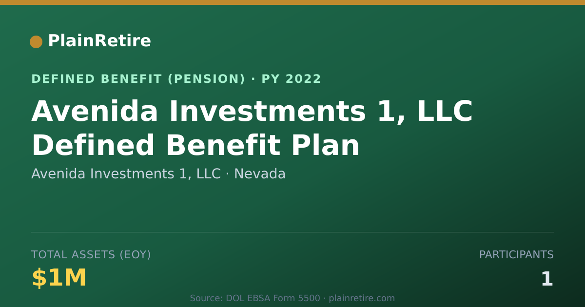 Shareable card for Avenida Investments 1, LLC Pension Plan (2022)