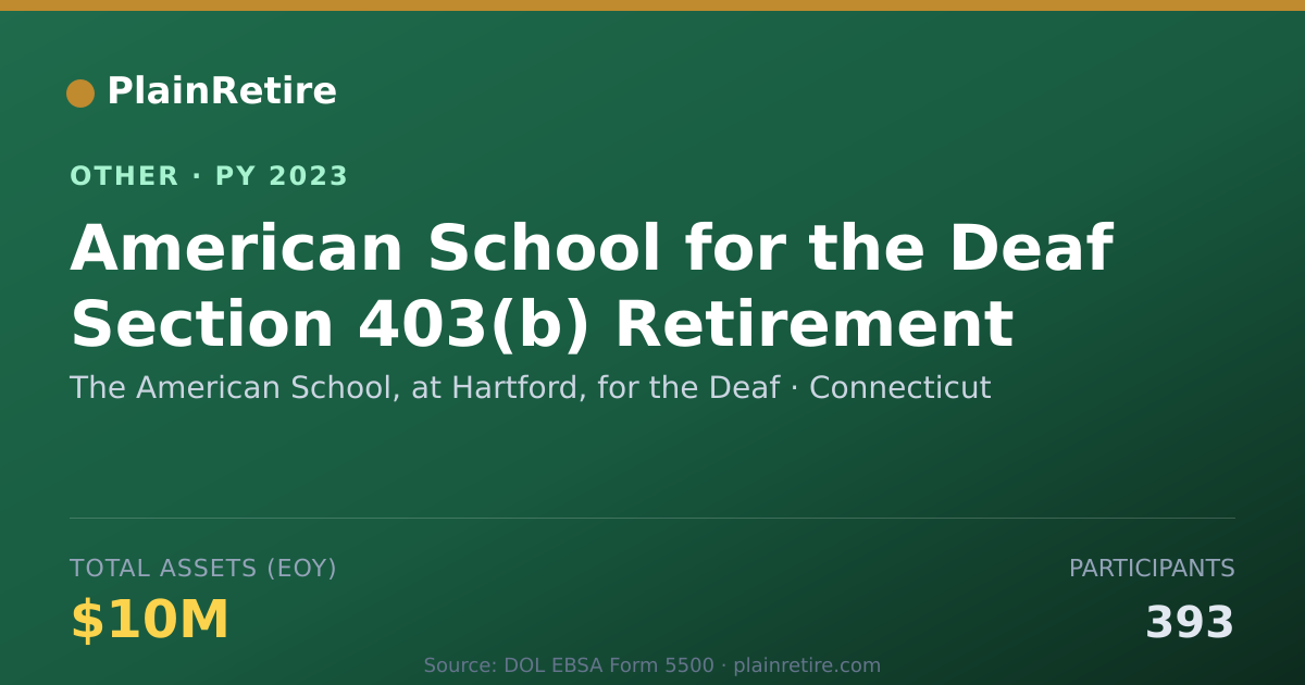 Shareable card for The American School, at Hartford, for Retirement Plan (2023)