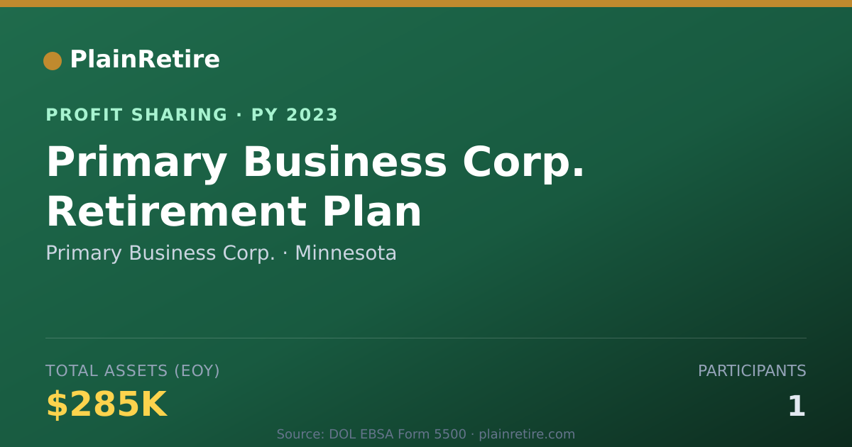 Shareable card for Primary Business Corp. Profit Sharing Plan (2023)