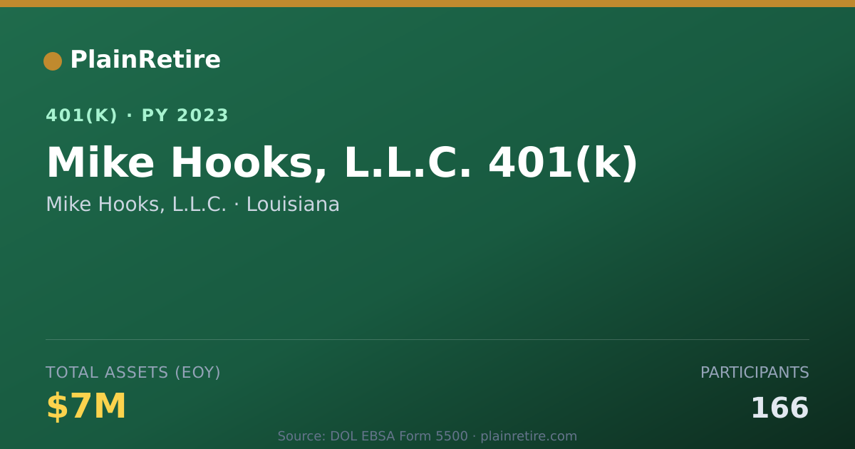 Shareable card for Mike Hooks, L.L.C. 401(k) Plan (2023)
