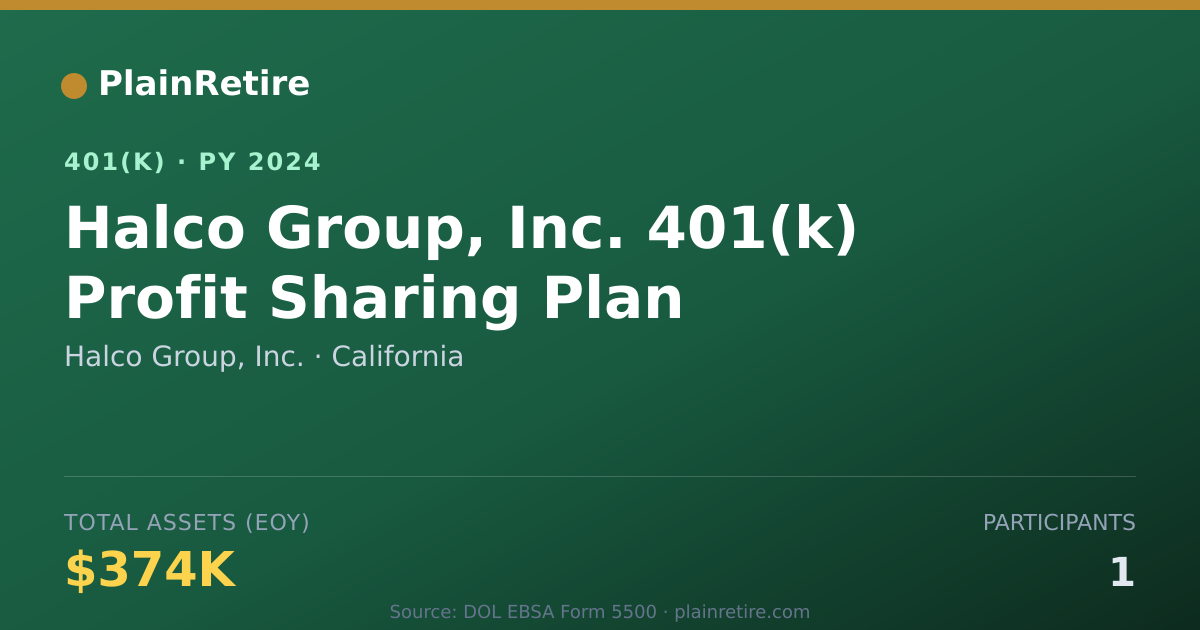 Shareable card for Halco Group, Inc. 401(k) Plan (2024)