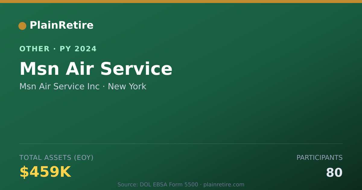Shareable card for Msn Air Service Inc Retirement Plan (2024)