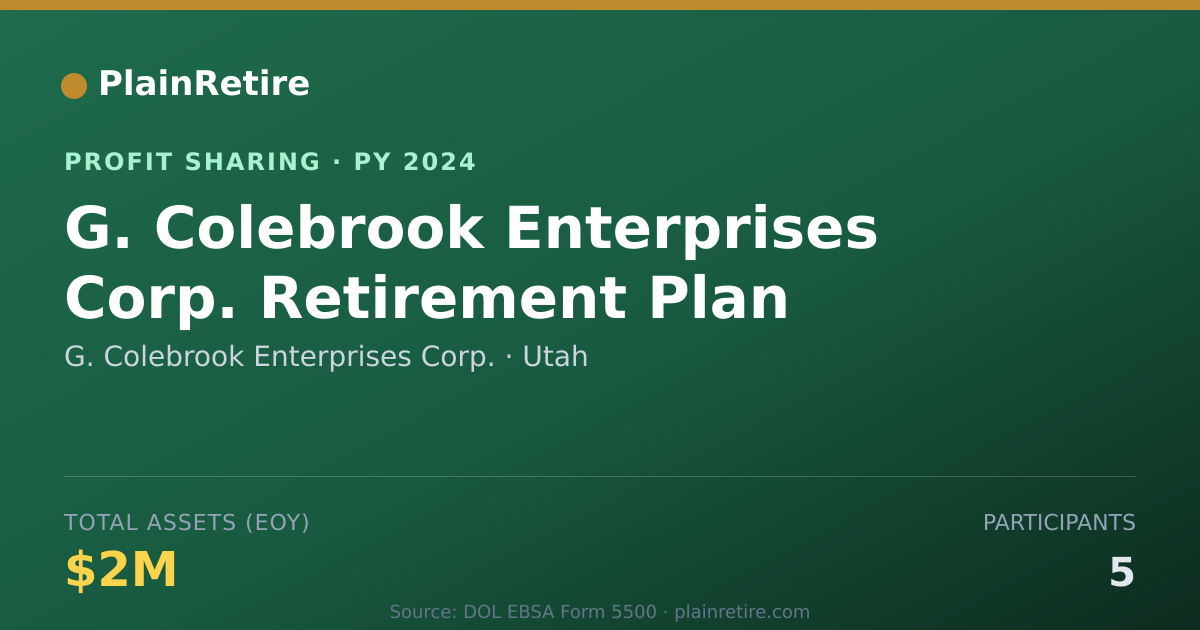 Shareable card for G. Colebrook Enterprises Corp. Profit Sharing Plan (2024)