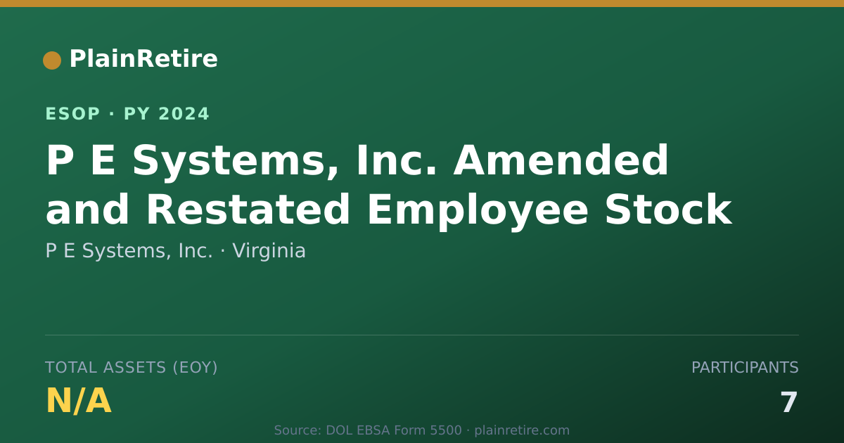 Shareable card for P E Systems, Inc. ESOP (2024)