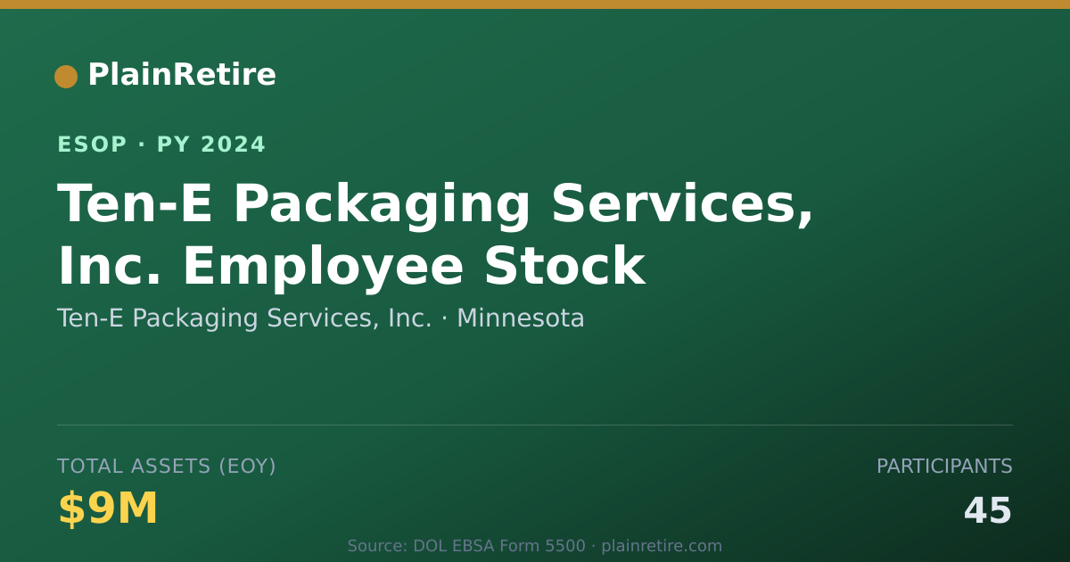 Shareable card for Ten-E Packaging Services, Inc. ESOP (2024)