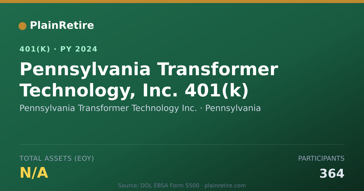 Shareable card for Pennsylvania Transformer Technology Inc. 401(k) Plan (2024)