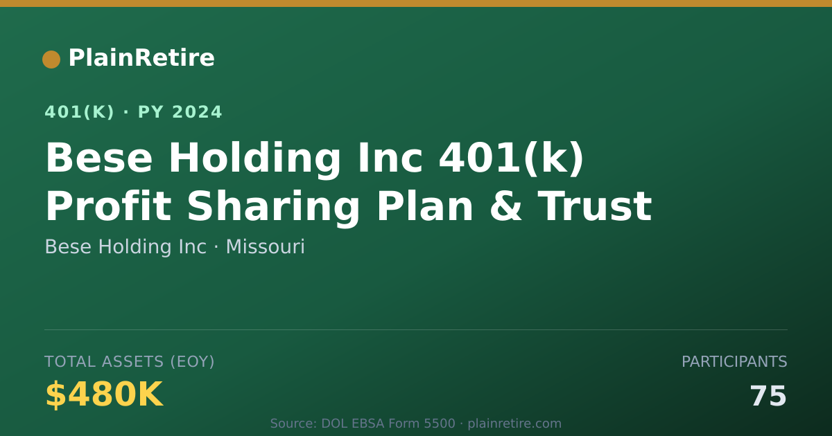 Shareable card for Bese Holding Inc 401(k) Plan (2024)