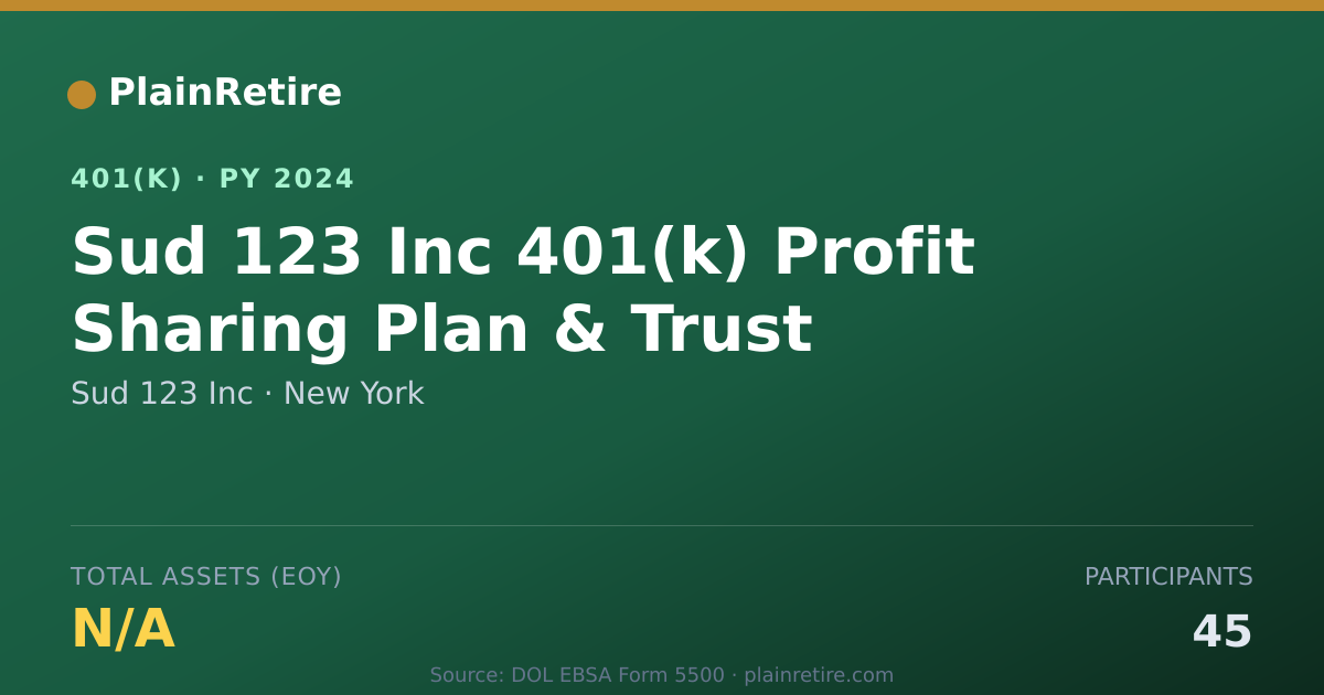 Shareable card for Sud 123 Inc 401(k) Plan (2024)