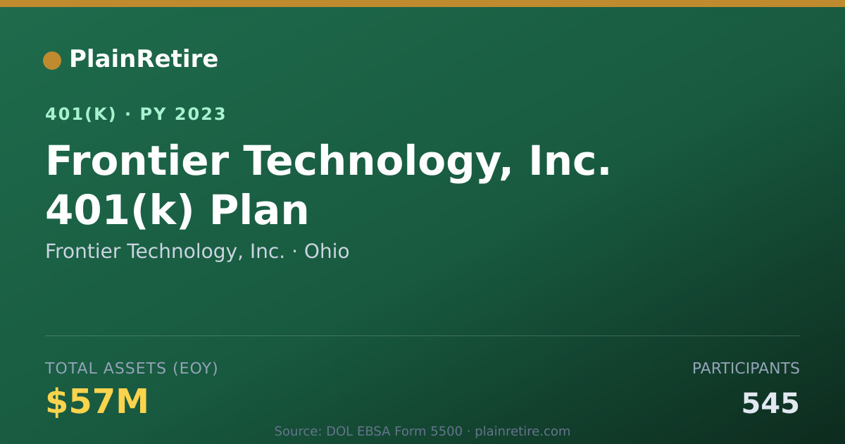 Shareable card for Frontier Technology, Inc. 401(k) Plan (2023)